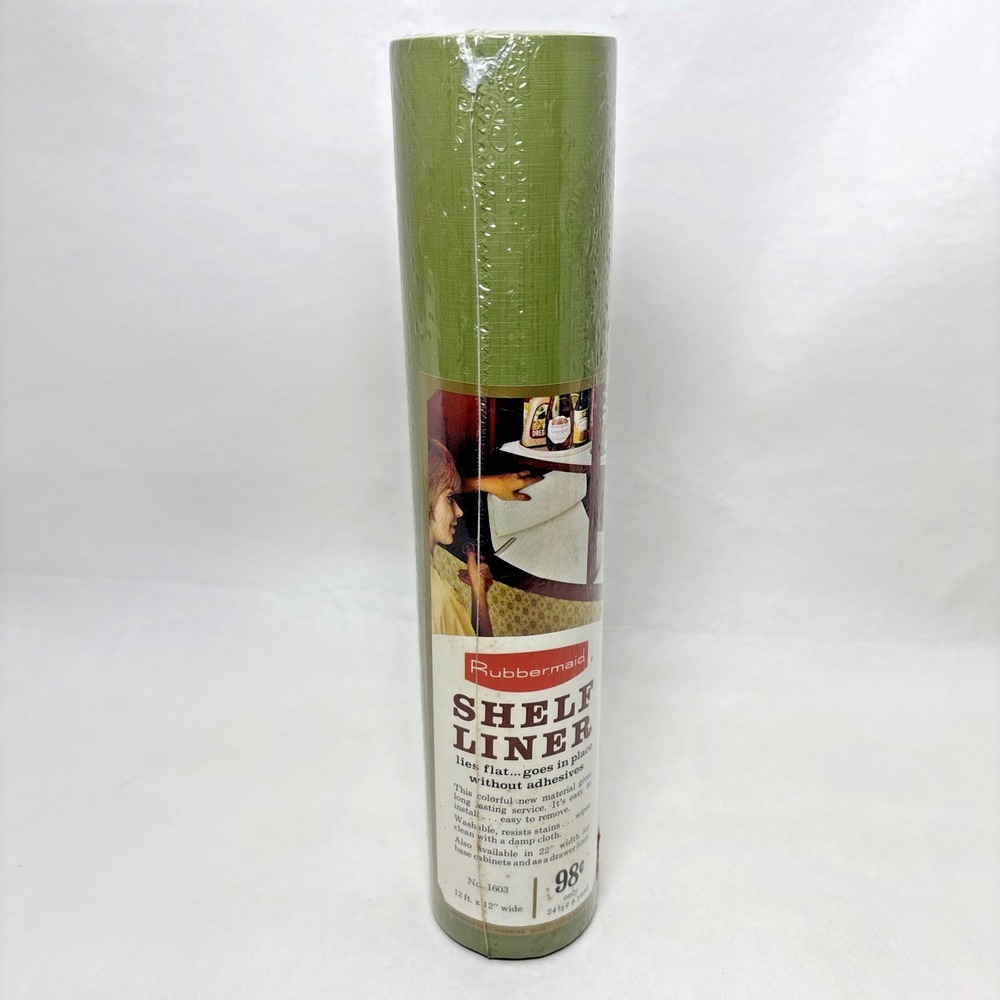 Vintage Retro 70s Rubbermaid‎ Shelf Liner Avocado #1603 12 Ft X 12" NOS